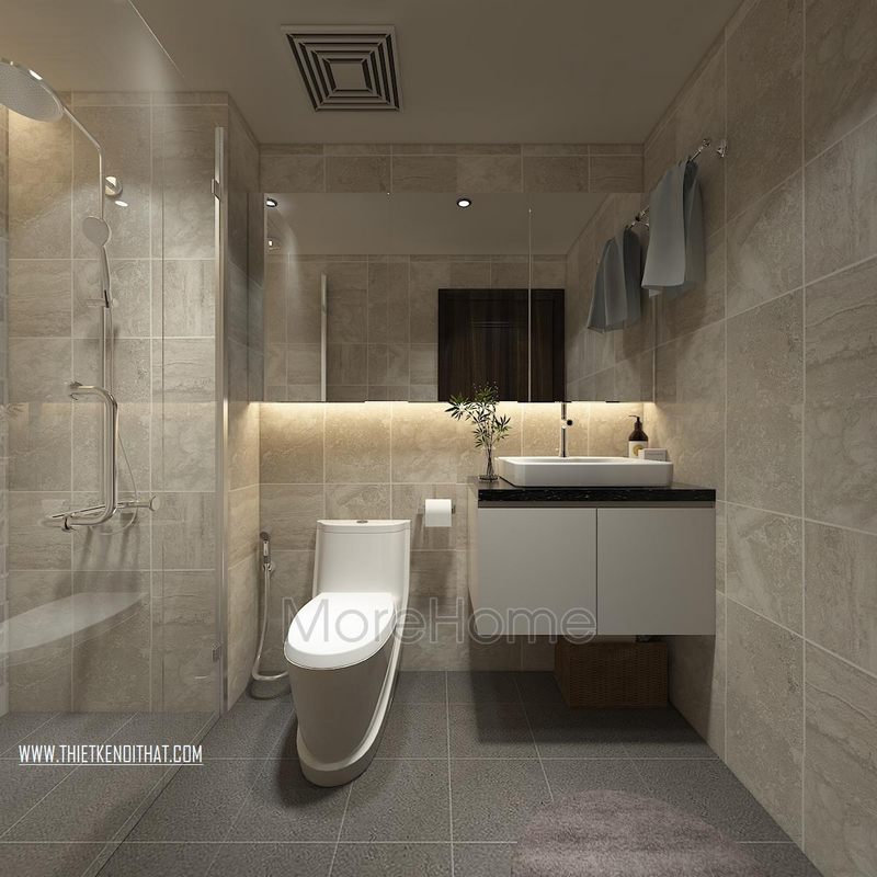 Thiết kế phòng tắm cho chung cư Đoàn Ngoại Giao